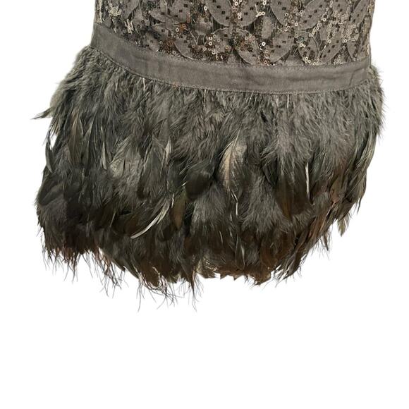 Black Whimsigoth Mini Dress size S Spooky Halloween Sequins Feathers Witch - Picture 4 of 14